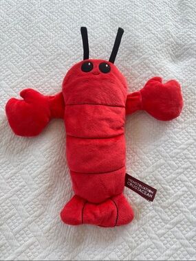 Heatable Red Plush Lobster Toy - "Menstruation Crustacean" Tag